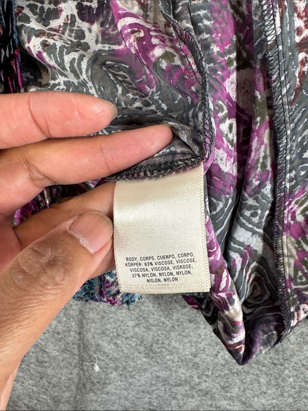 Anthropologie Multicolor Velvet Kimono Cardigan Black Fuchsia Festival Duster - Picture 8 of 14